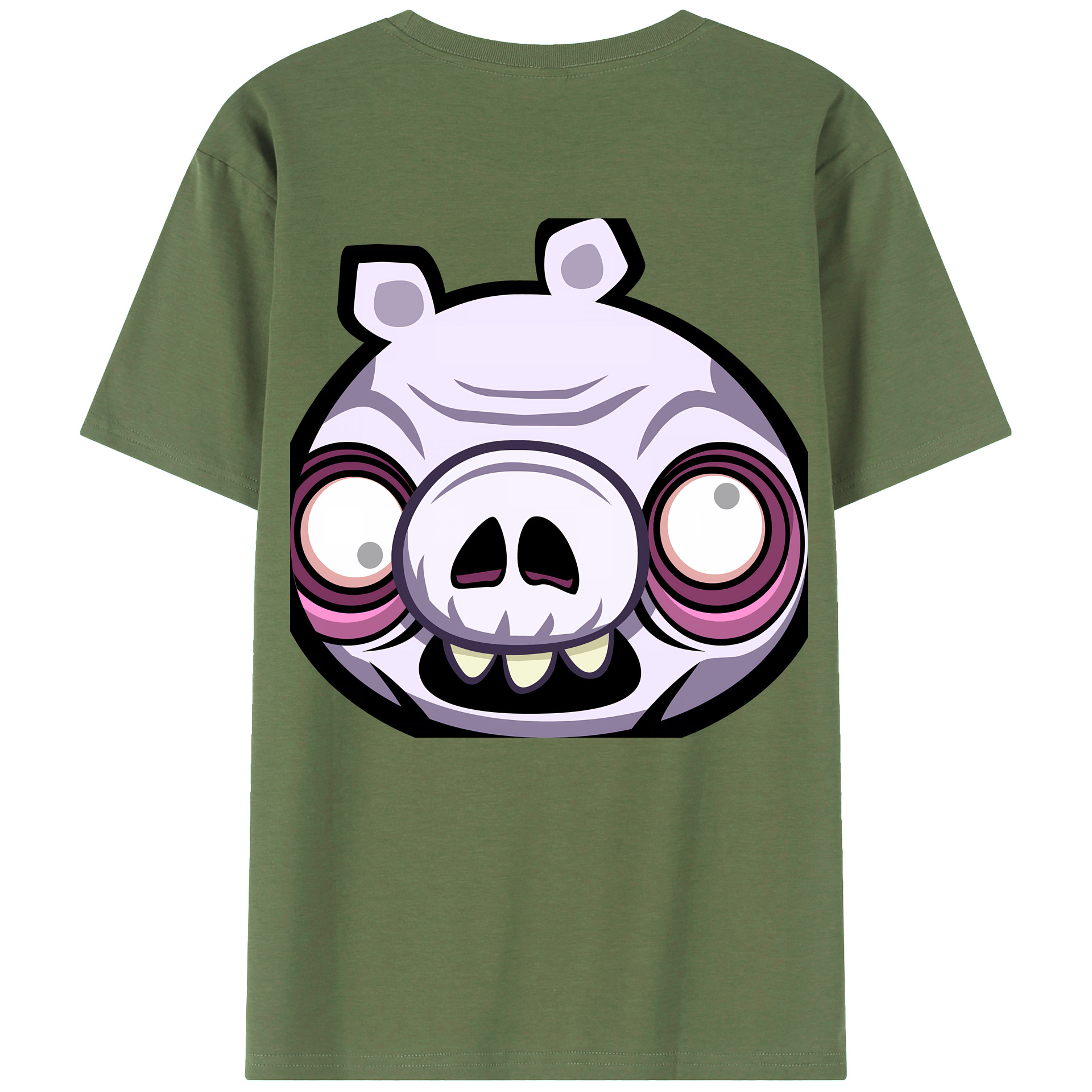 （画像用） Angry Birds アングリーバード 綿100％ メンズ半袖Tシャツ（バックプリント） 通気性